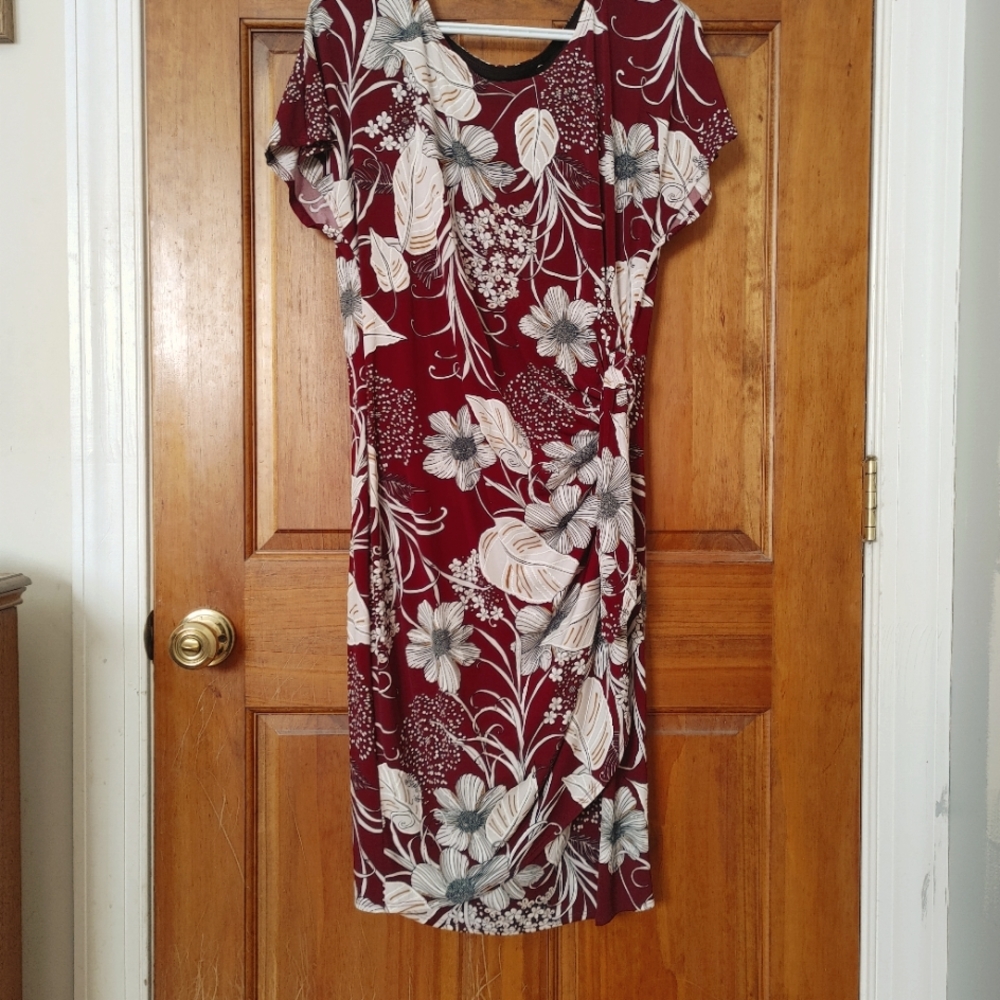 Burgundy Floral Dress